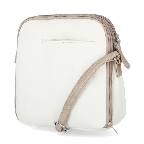 North South Mini Zip Around Crossbody Bag, White/Biscotti :P - Picture 4 of 5